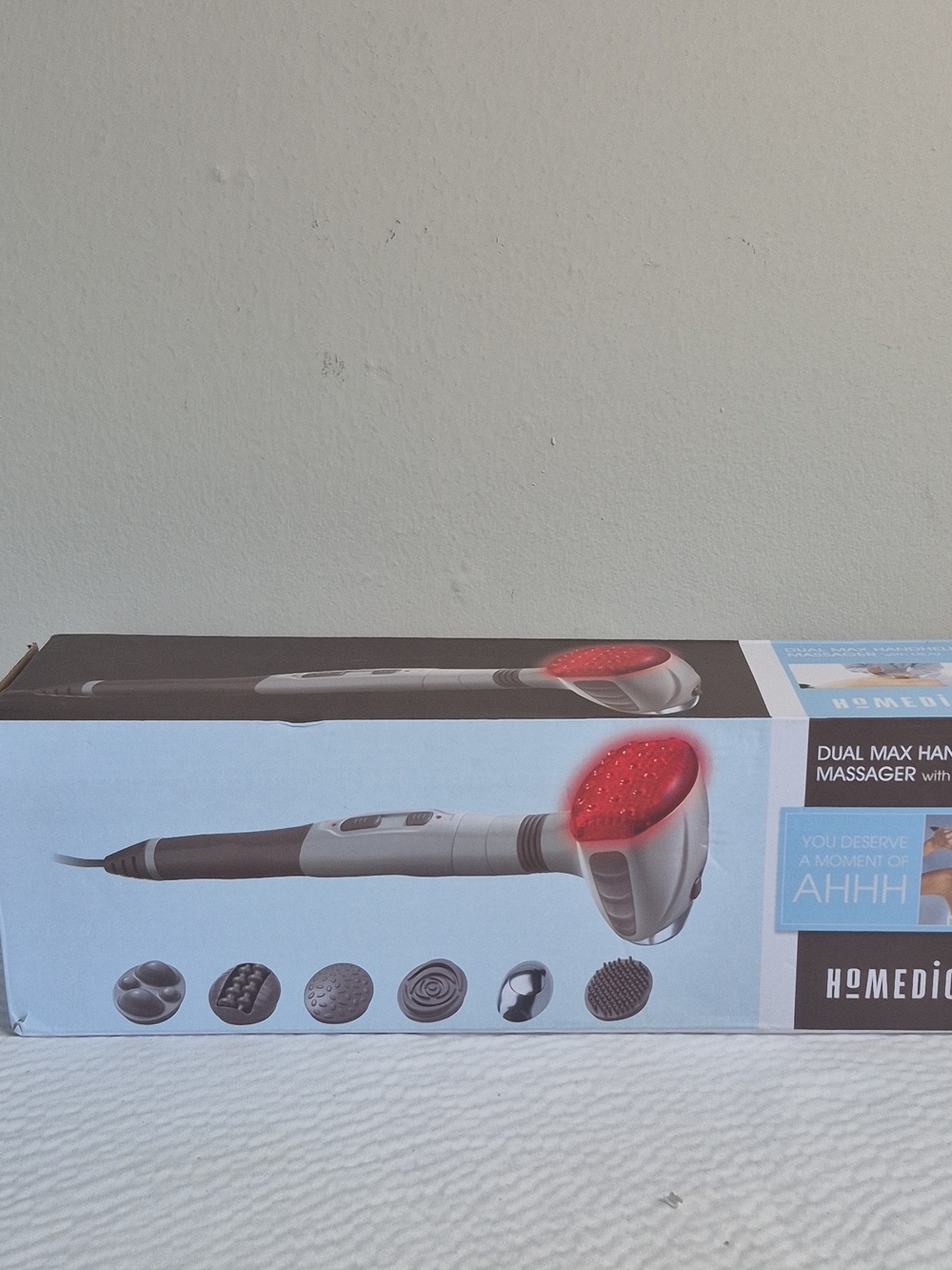 HoMedics Dual Max Handheld Massager in Gray and Red